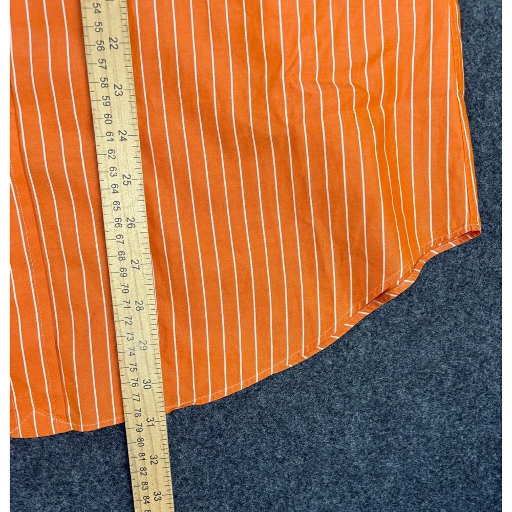 Polo Ralph Lauren Regent Classic Fit Shirt Orange White Stripe Mens 16 36/37